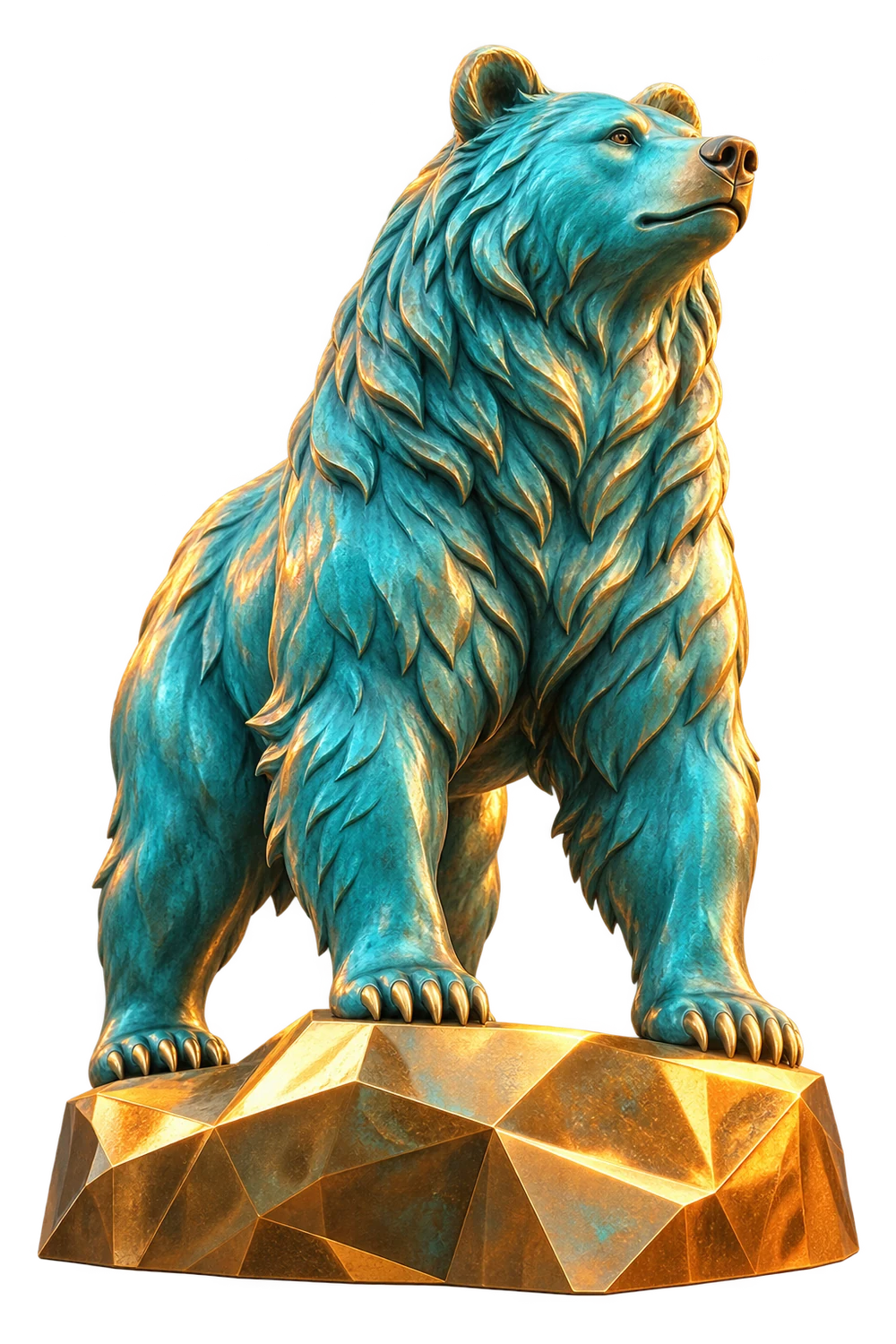 Stylized California grizzly bear sculpture